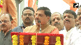 CM Mohan Yadav VD Sharma garland statue of Syama Prasad Mookerjee